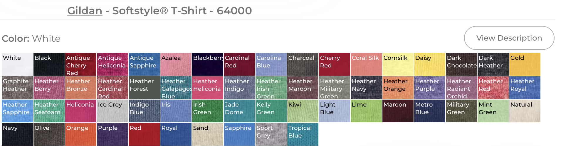 gildan color chart 2022